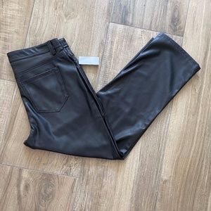 Kensie Black Vegan Leather Crop Pants 12/31